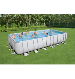 PISCINA FUORI TERRA BESTWAY POWER STEEL FRAME RETTANGOLARE CM.732X366X132 56475